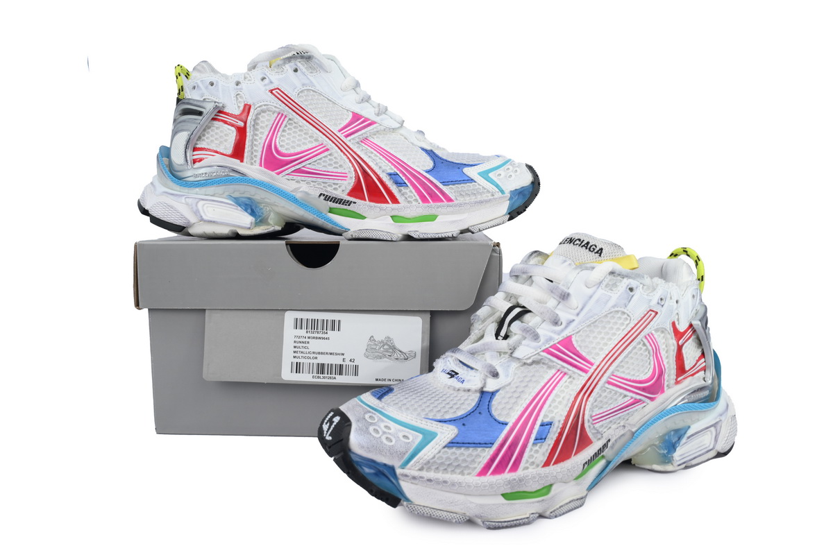 Balenciaga Runner Sneaker White Multi Color 772774 W3RBW 9645
