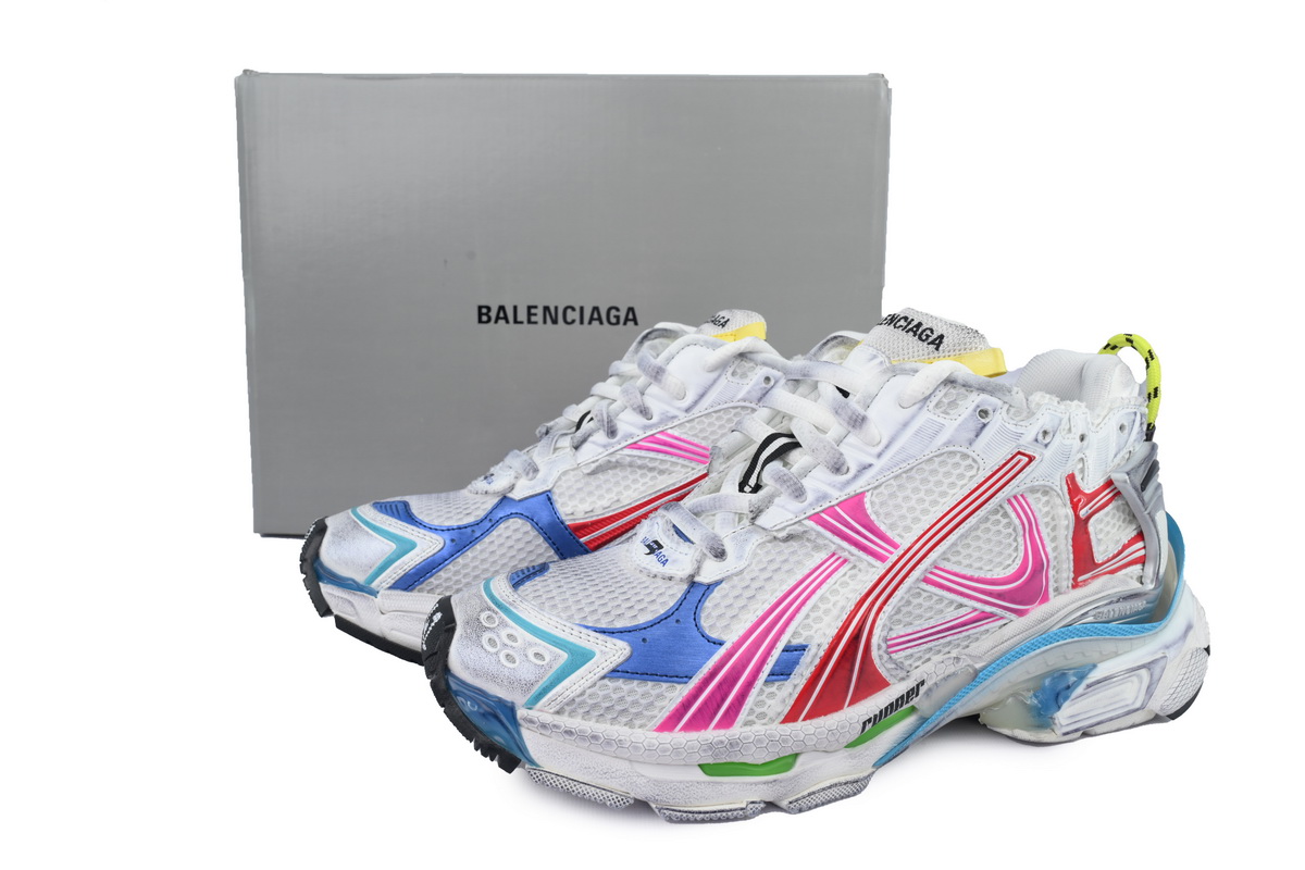 Balenciaga Runner Sneaker White Multi Color 772774 W3RBW 9645