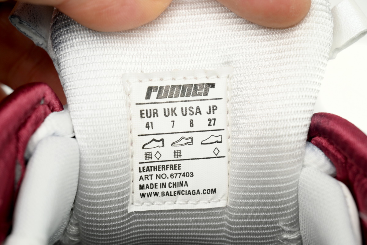 Balenciaga Runner White Wine Red 677403 W3RB3 9069