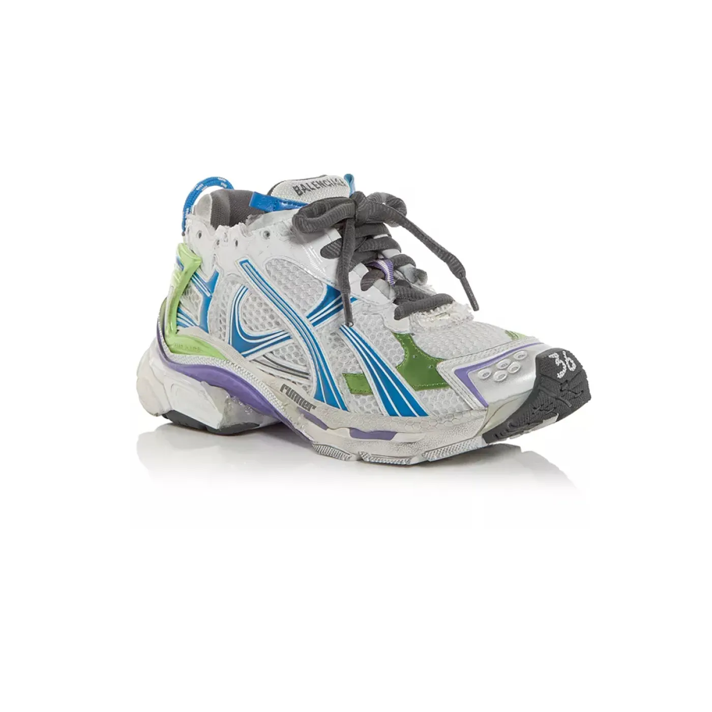 Balenciaga Runner Sneaker White Blue And Multicolor