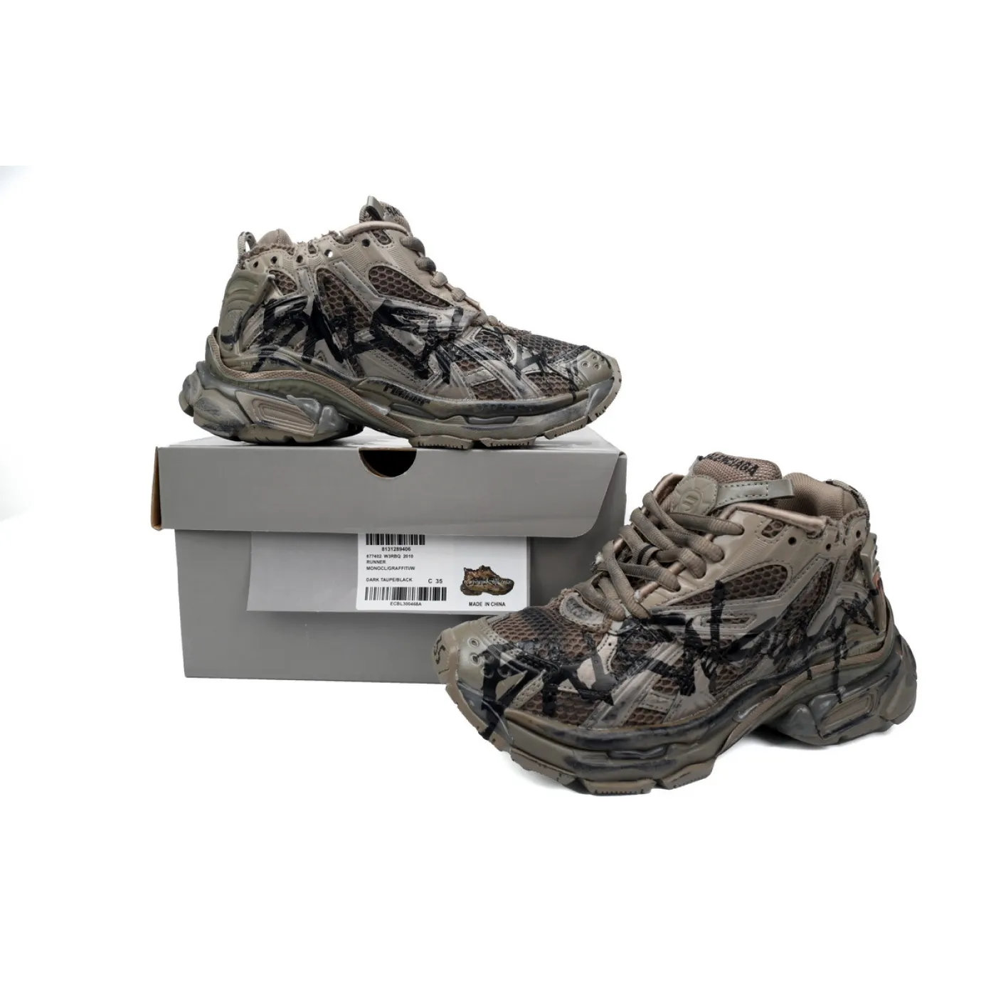 Balenciaga Runner Sneaker Black Brown 677402 W3RB2 2010