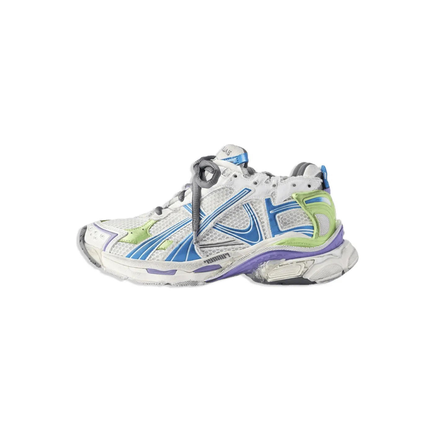 Balenciaga Runner Sneaker White Blue And Multicolor