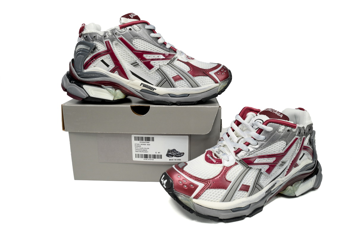 Balenciaga Runner White Wine Red 677403 W3RB3 9069