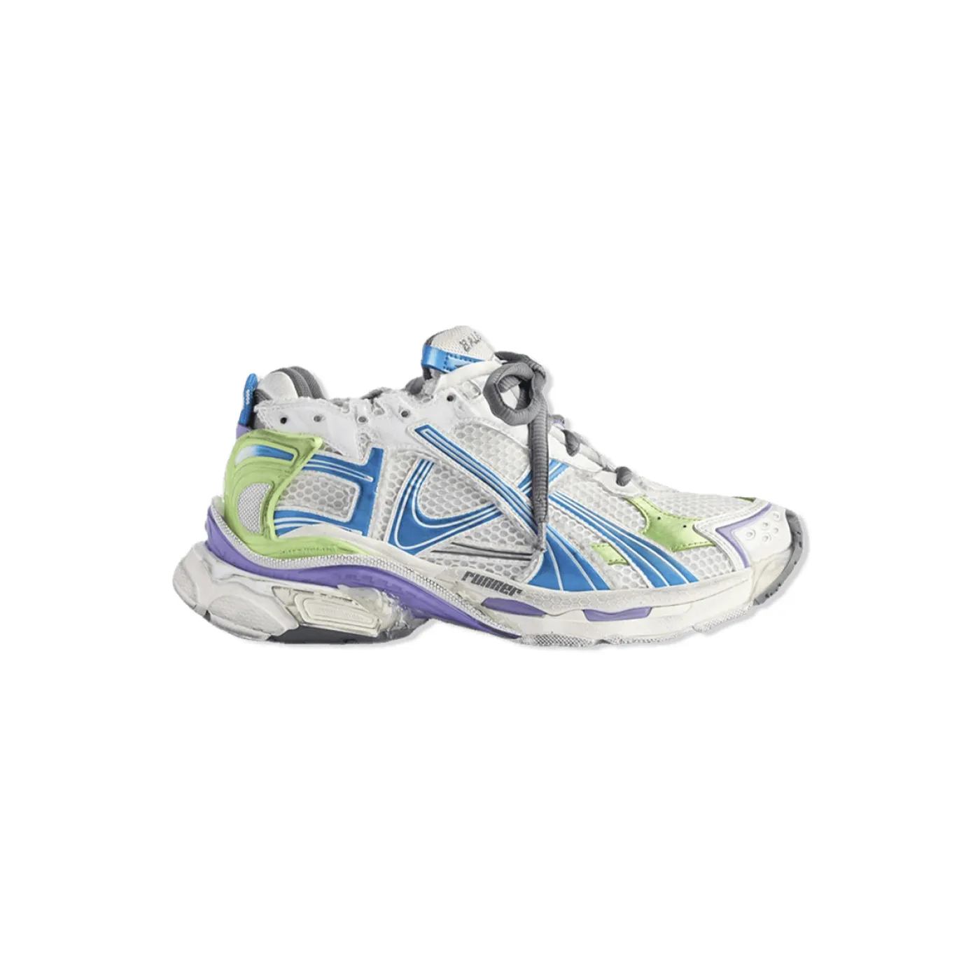 Balenciaga Runner Sneaker White Blue And Multicolor