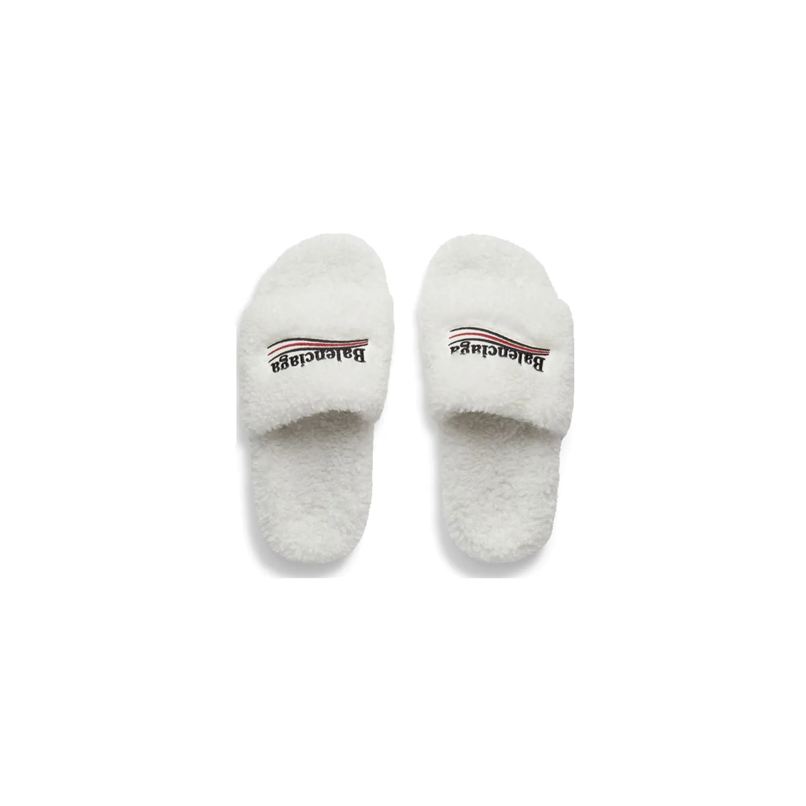 Balenciaga Furry Slide White