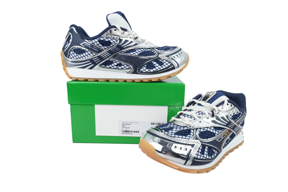 BOTTEGA VENETA Orbit Sneakers Deep Blue Silver