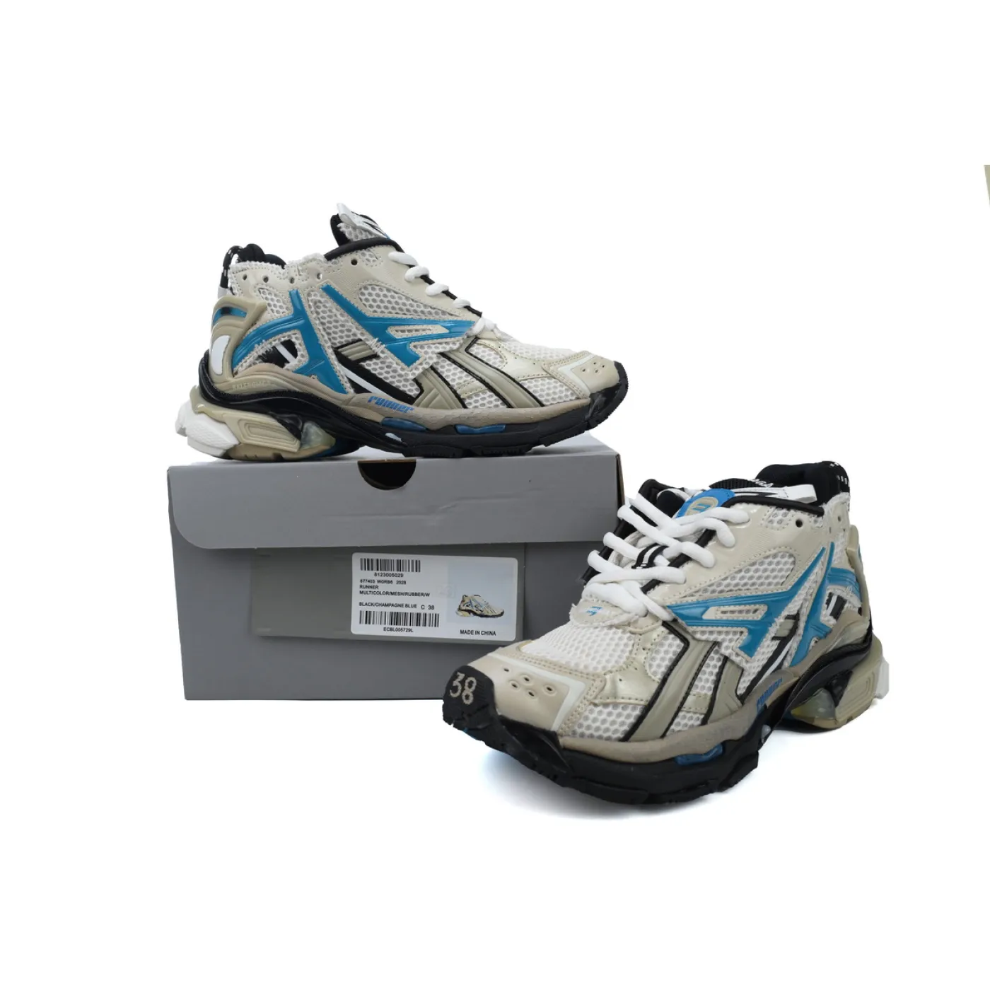 Balenciaga Runner Beige Grey Blue 677403 W0RB6 2028