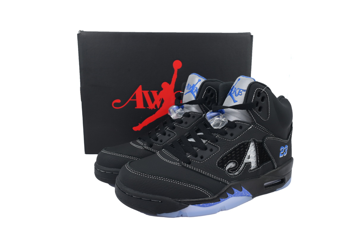 Awake NY x Air Jordan 5 Retro Black Racer Blue DV4982-004