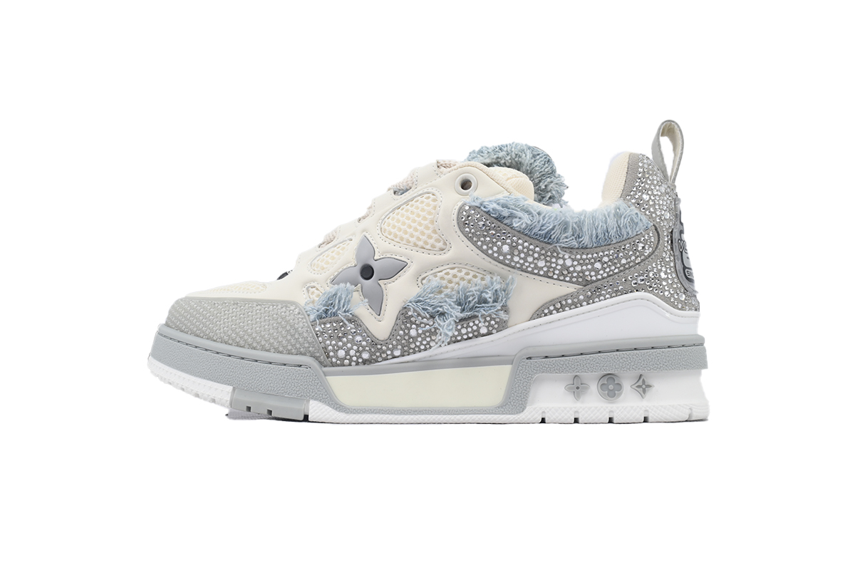 Louis Vuitton Skate LV Horse Hair Gray White Diamond