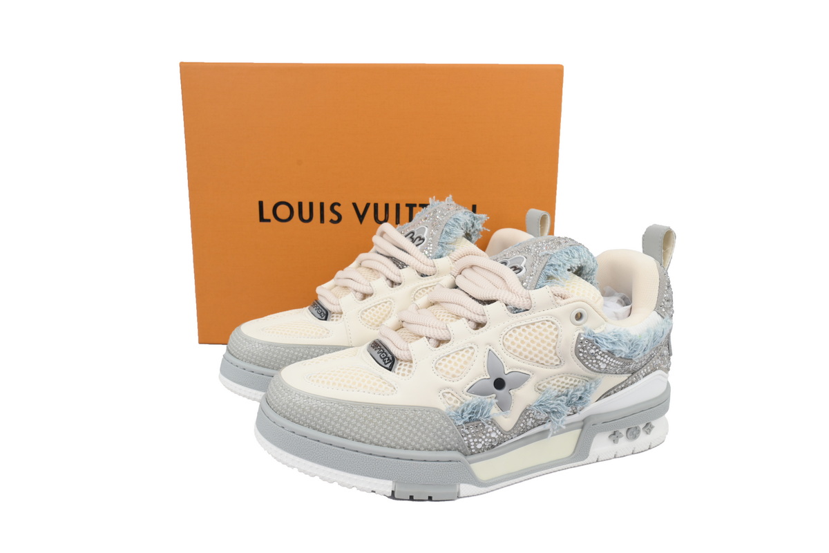 Louis Vuitton Skate LV Horse Hair Gray White Diamond