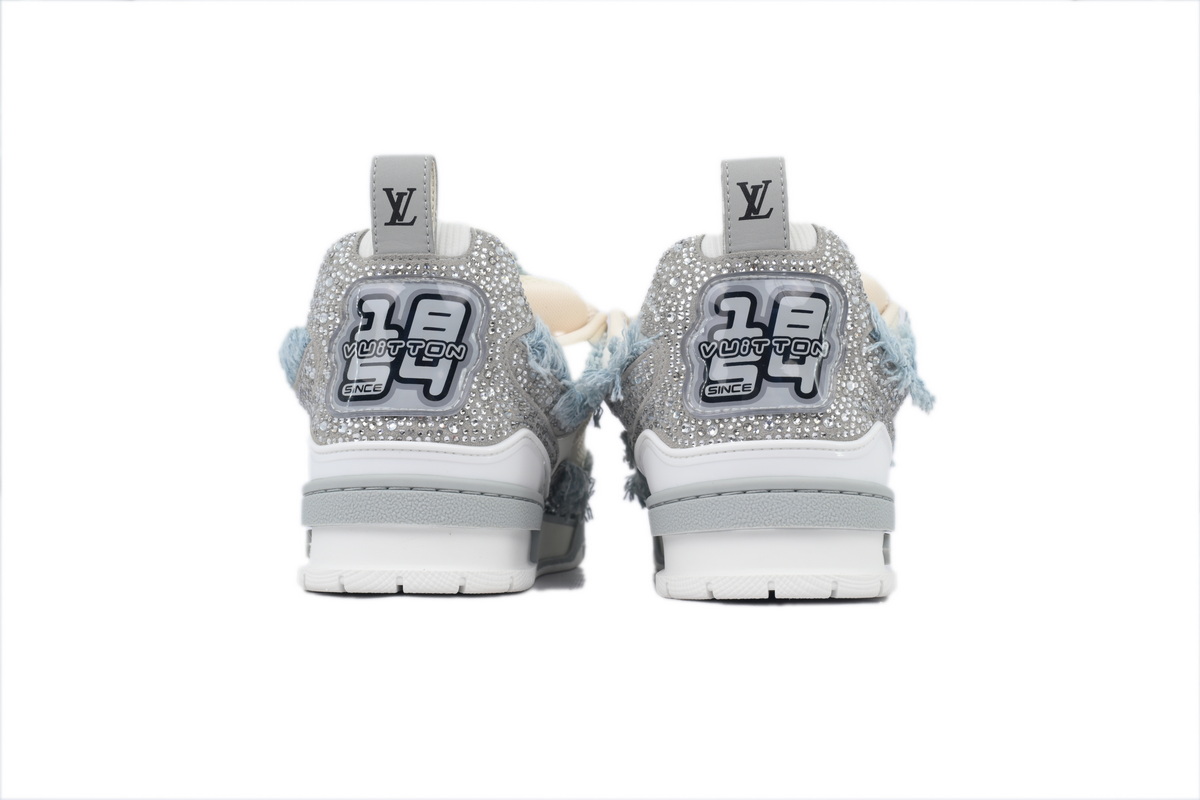 Louis Vuitton Skate LV Horse Hair Gray White Diamond