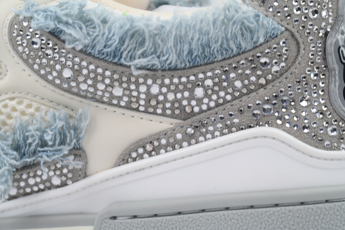 Louis Vuitton Skate LV Horse Hair Gray White Diamond