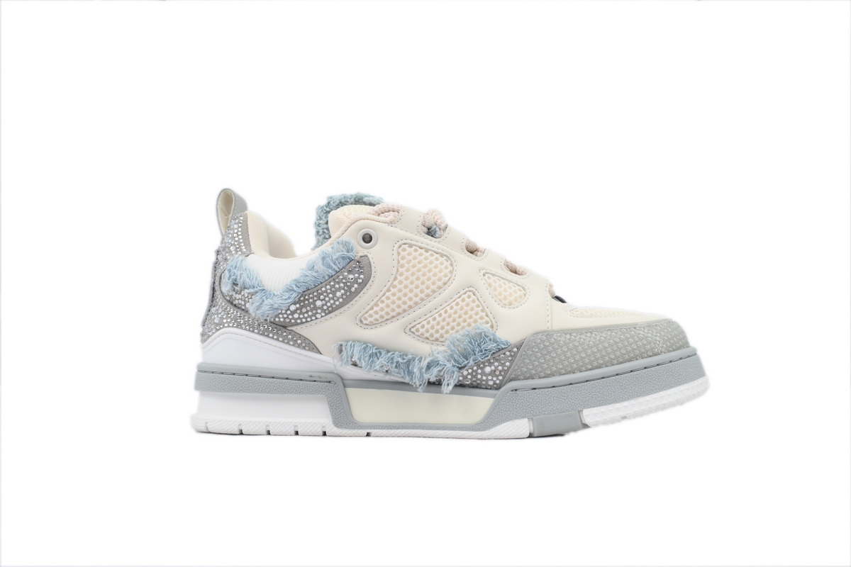Louis Vuitton Skate LV Horse Hair Gray White Diamond