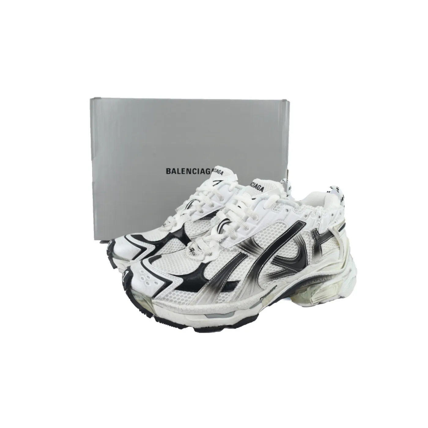 Balenciaga Runner Sneaker Gradient White Black 772774 WRUNG 9010