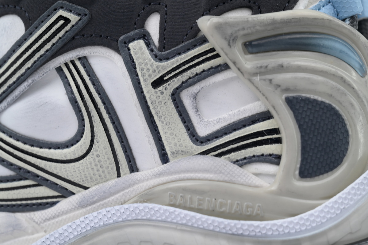 Balenciaga Runner Sneaker White Black Blue 772767 W3RNY 0623