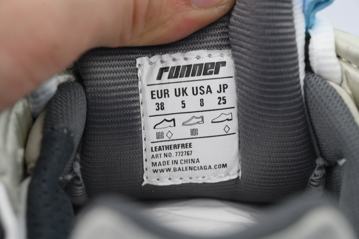 Balenciaga Runner Sneaker White Black Blue 772767 W3RNY 0623