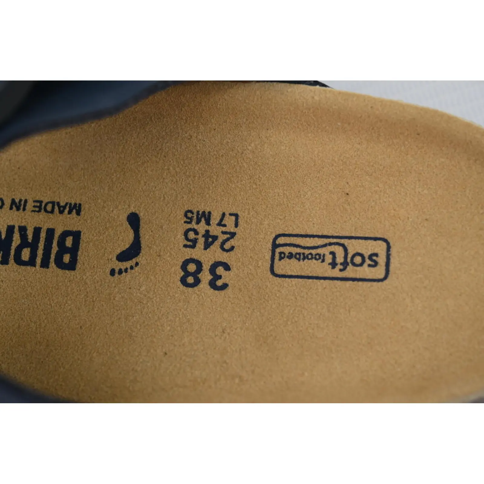 Birkenstock Boston Soft Footbed Blue Leather Surface