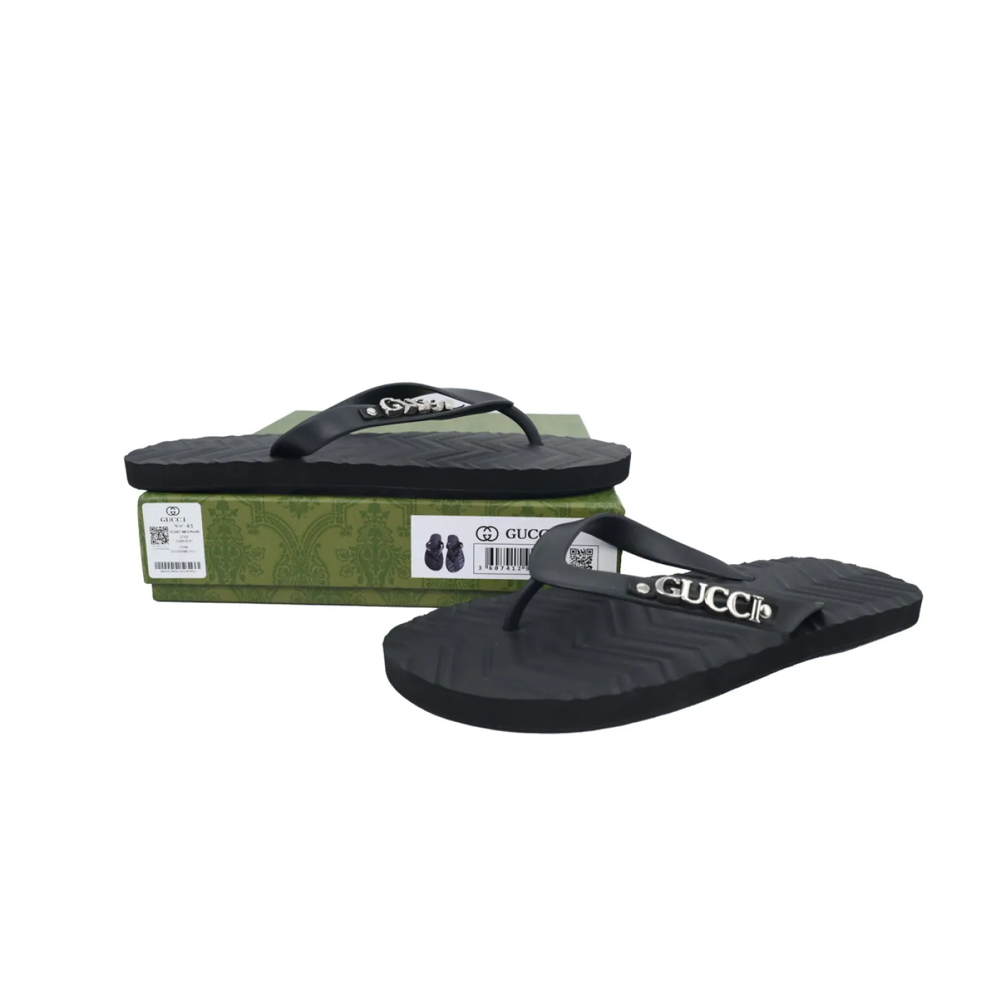 Gucci Slippers Silver Black