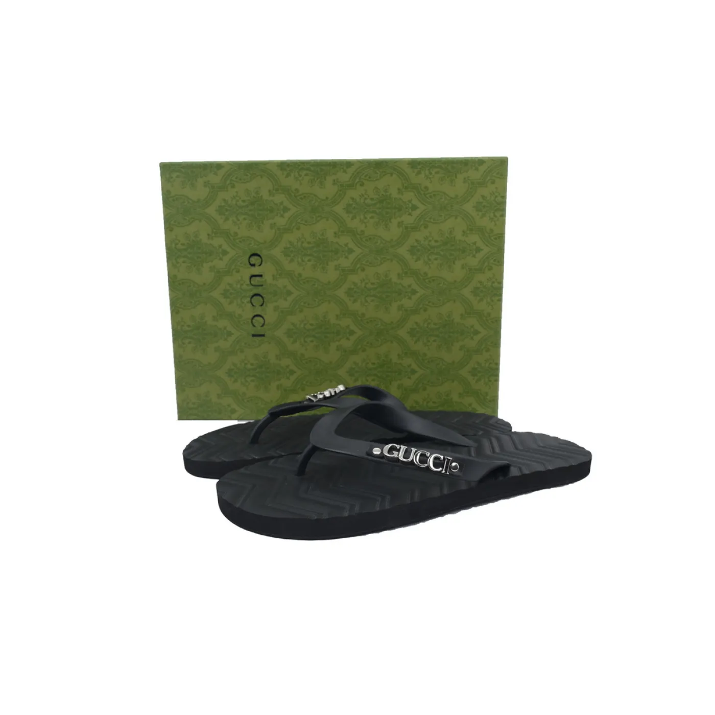 Gucci Slippers Silver Black