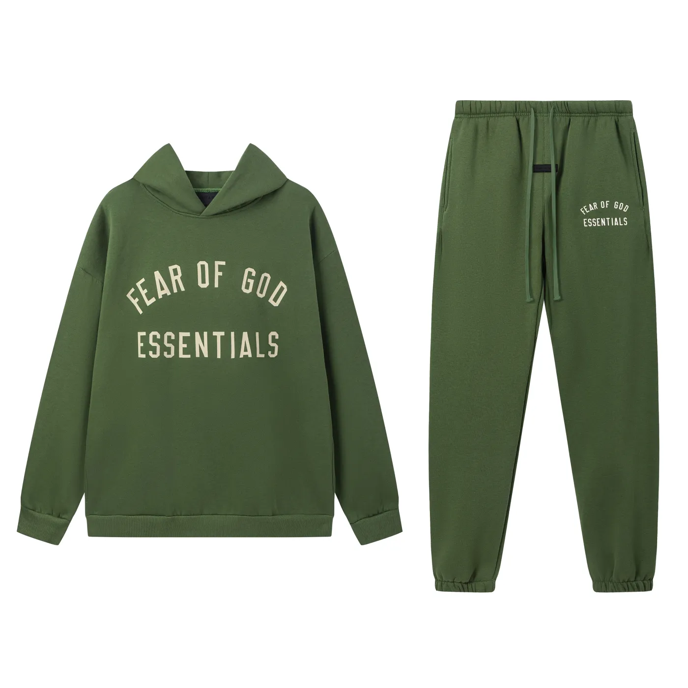Fear of God Essentials Fleece II Hoodie Sweatpant Set Green