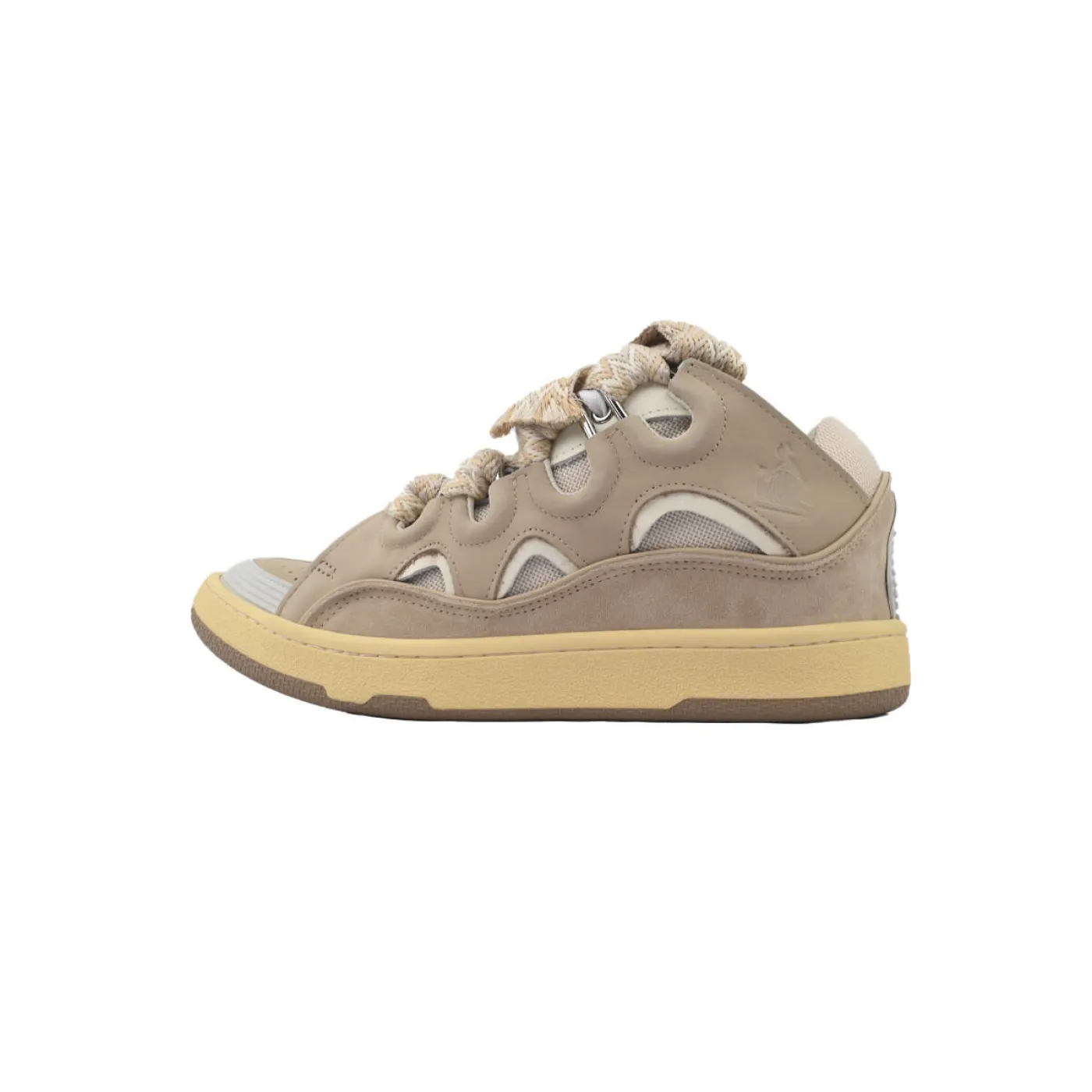Lanvin Curb Sneakers White Brown