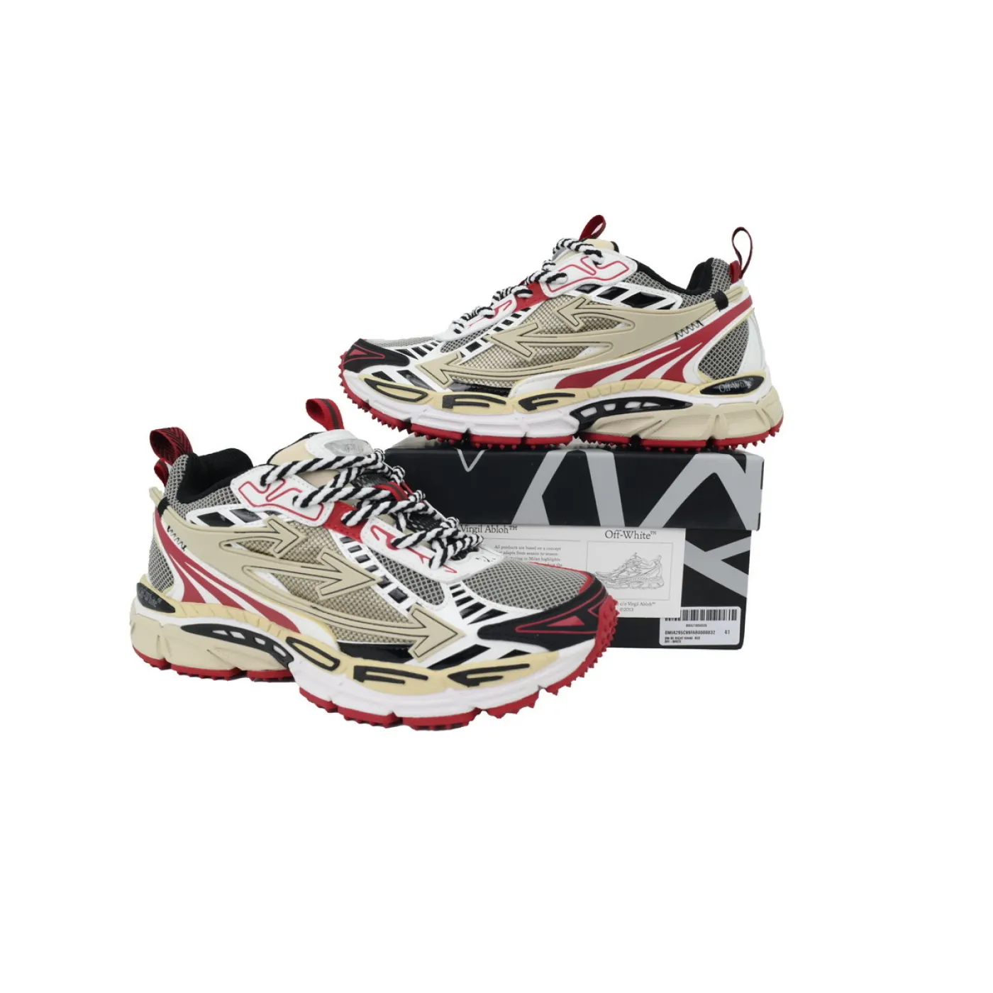 Off-White Be Right Back Khaki Red OMIA295C99 FAB000 0032