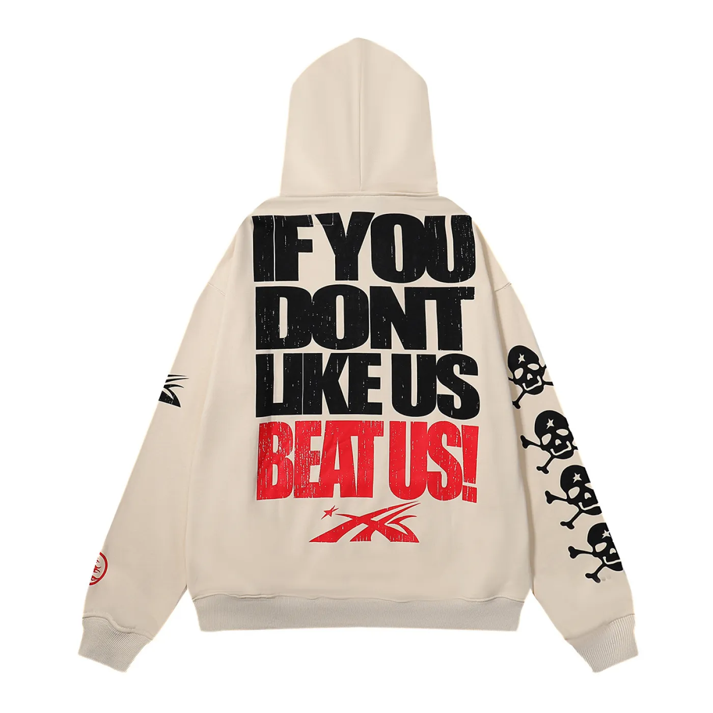 Hellstar If You Dont Like Us Beat Us Hoodie & Sweatpants Set Apricot