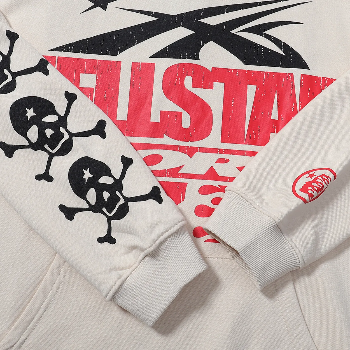 Hellstar If You Dont Like Us Beat Us Hoodie & Sweatpants Set Apricot