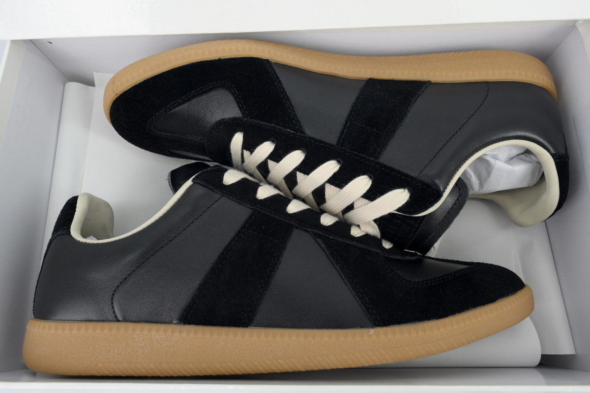 Maison Margiela Replica Black Gum Sneakers Brown Sole