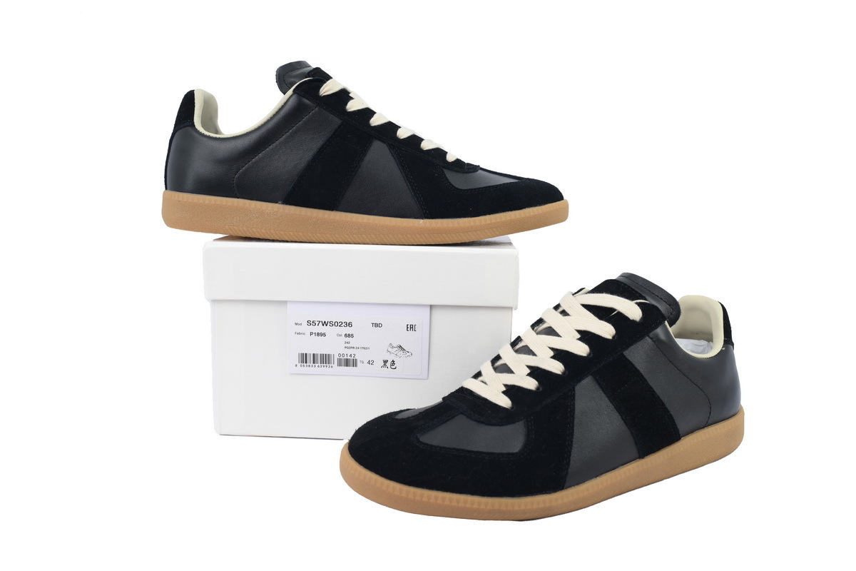 Maison Margiela Replica Black Gum Sneakers Brown Sole