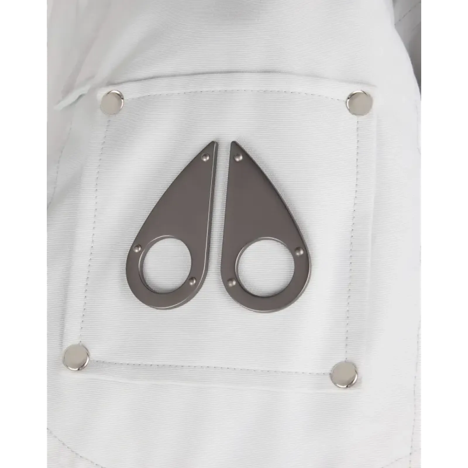 Moose Knuckles White Jacket White Wool Collar（NFC)