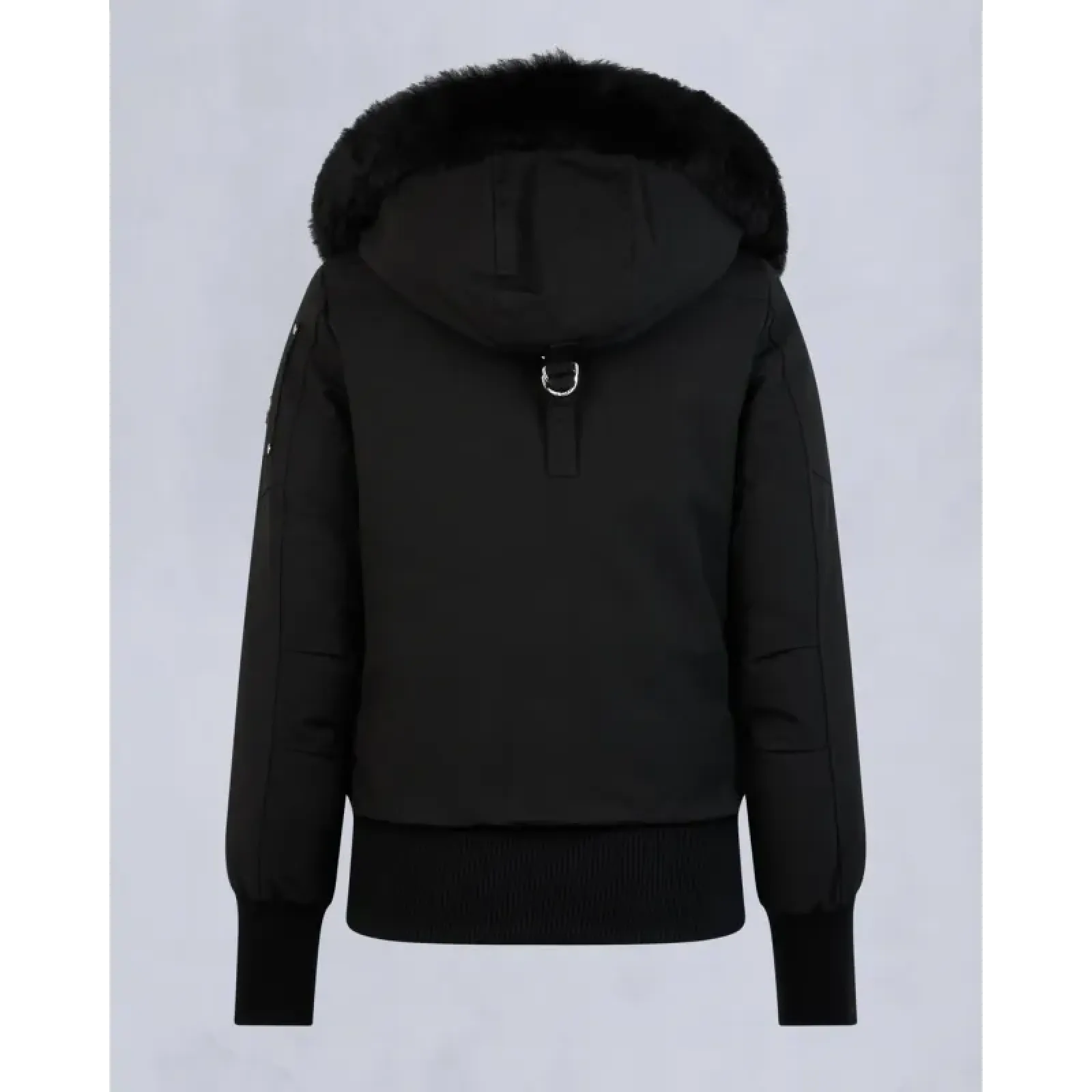 Moose Knuckles Black Jacket Black Wool Collar（NFC)