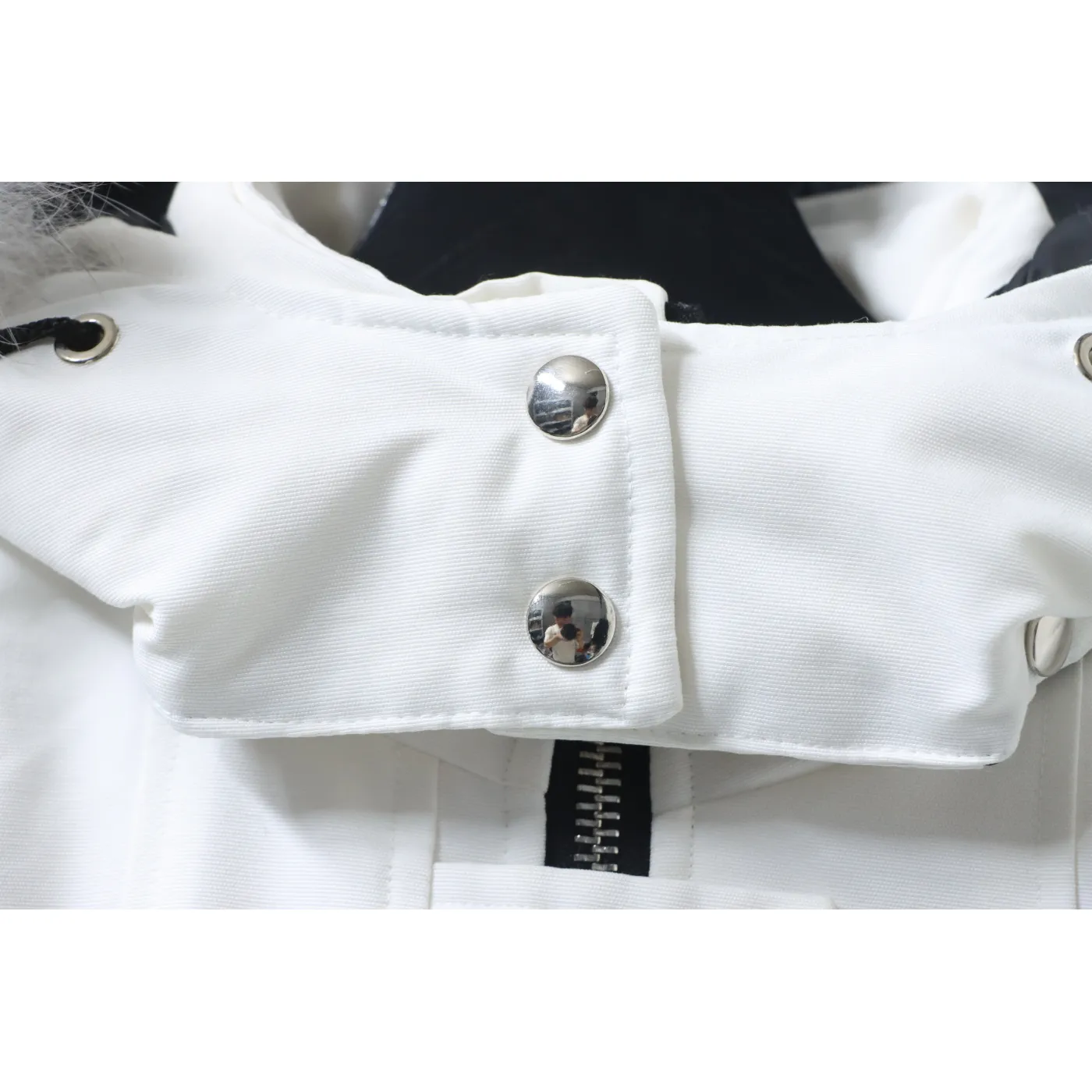 Moose Knuckles Women's Debbie Down Bomber Jacket W/ Fur White