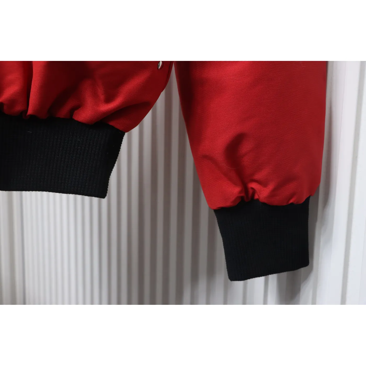 Moose Knuckles Men's Balistic Bomber Zip-Up Fur Jacket Red