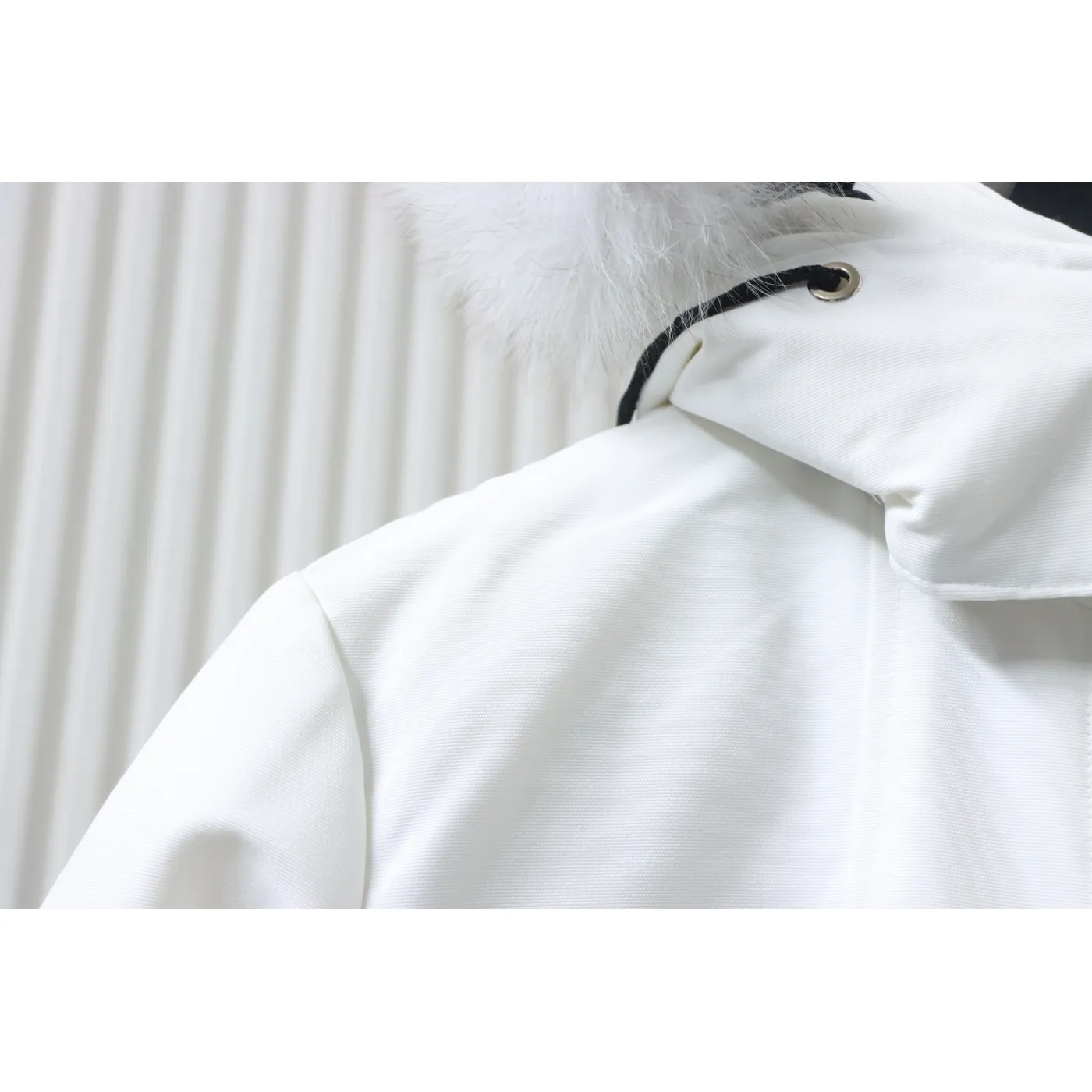 Moose Knuckles Women's Debbie Down Bomber Jacket W/ Fur White