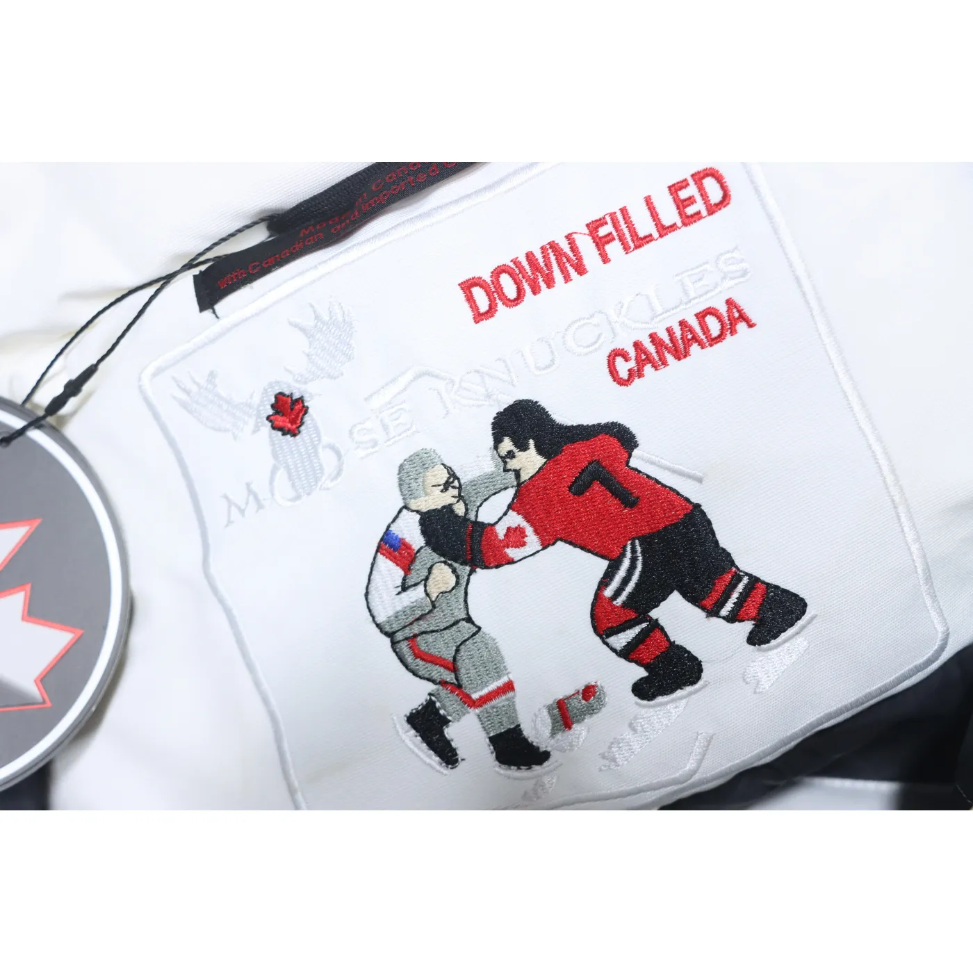 Moose Knuckles Women's Debbie Down Bomber Jacket W/ Fur White