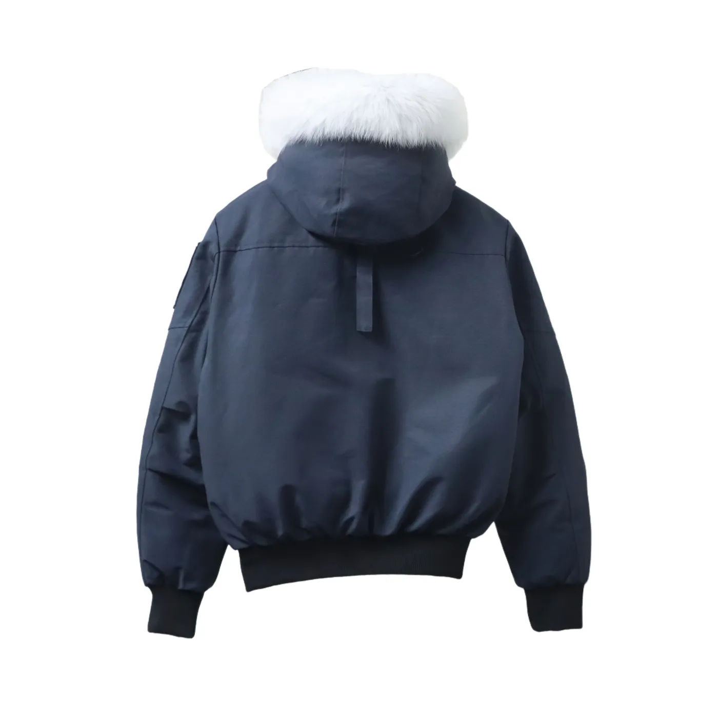 Moose Knuckles Men's Balistic Bomber Zip-Up Fur Jacket Dark Blue