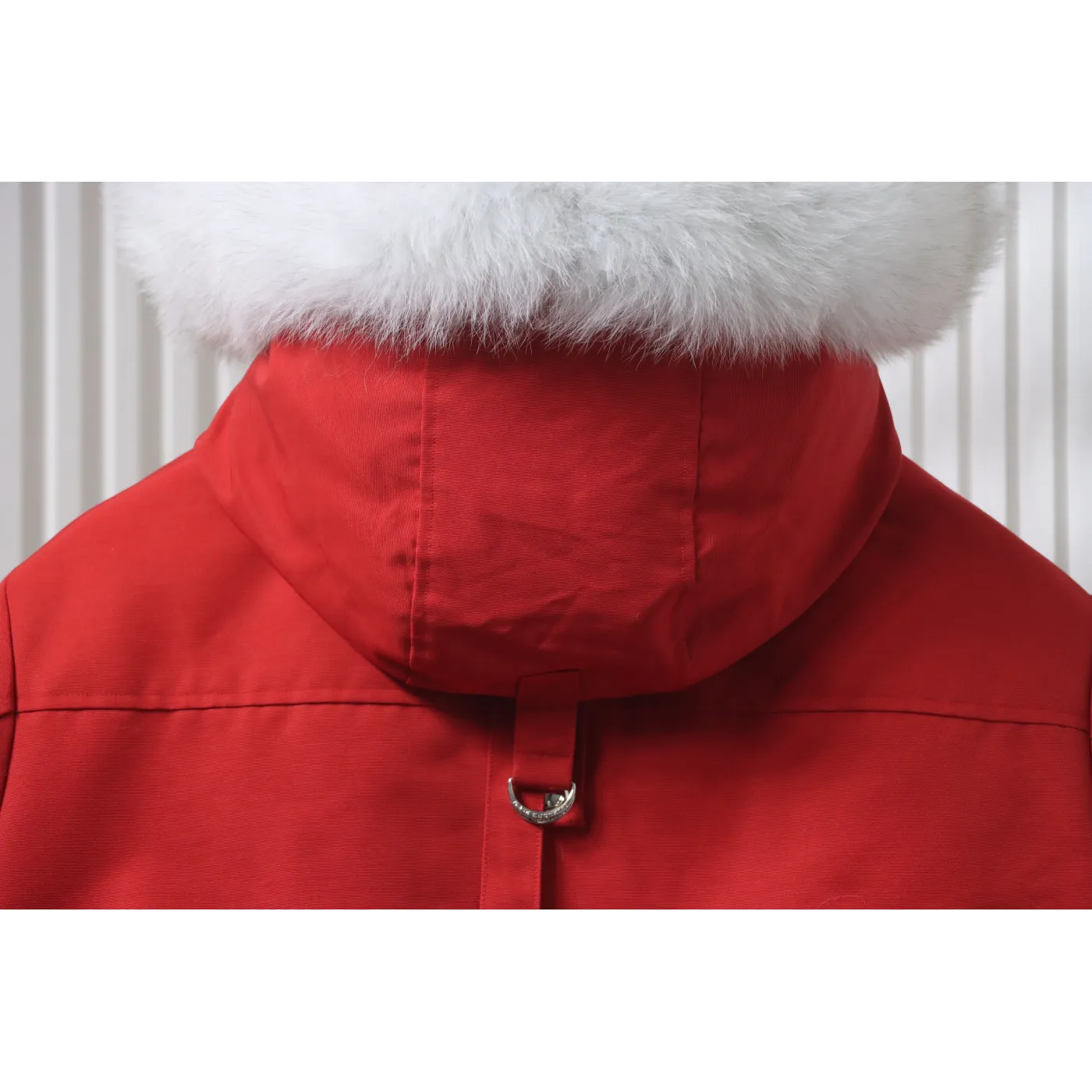 Moose Knuckles Men's Balistic Bomber Zip-Up Fur Jacket Red