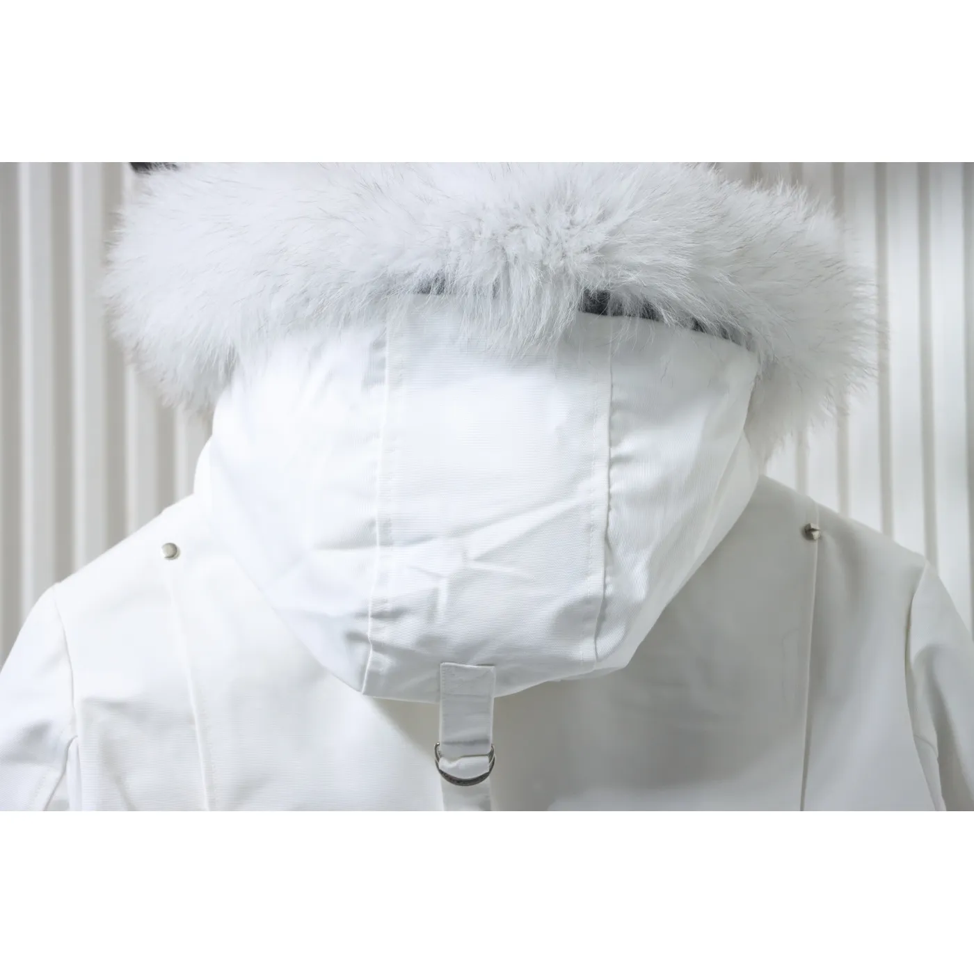 Moose Knuckles Women's Debbie Down Bomber Jacket W/ Fur White