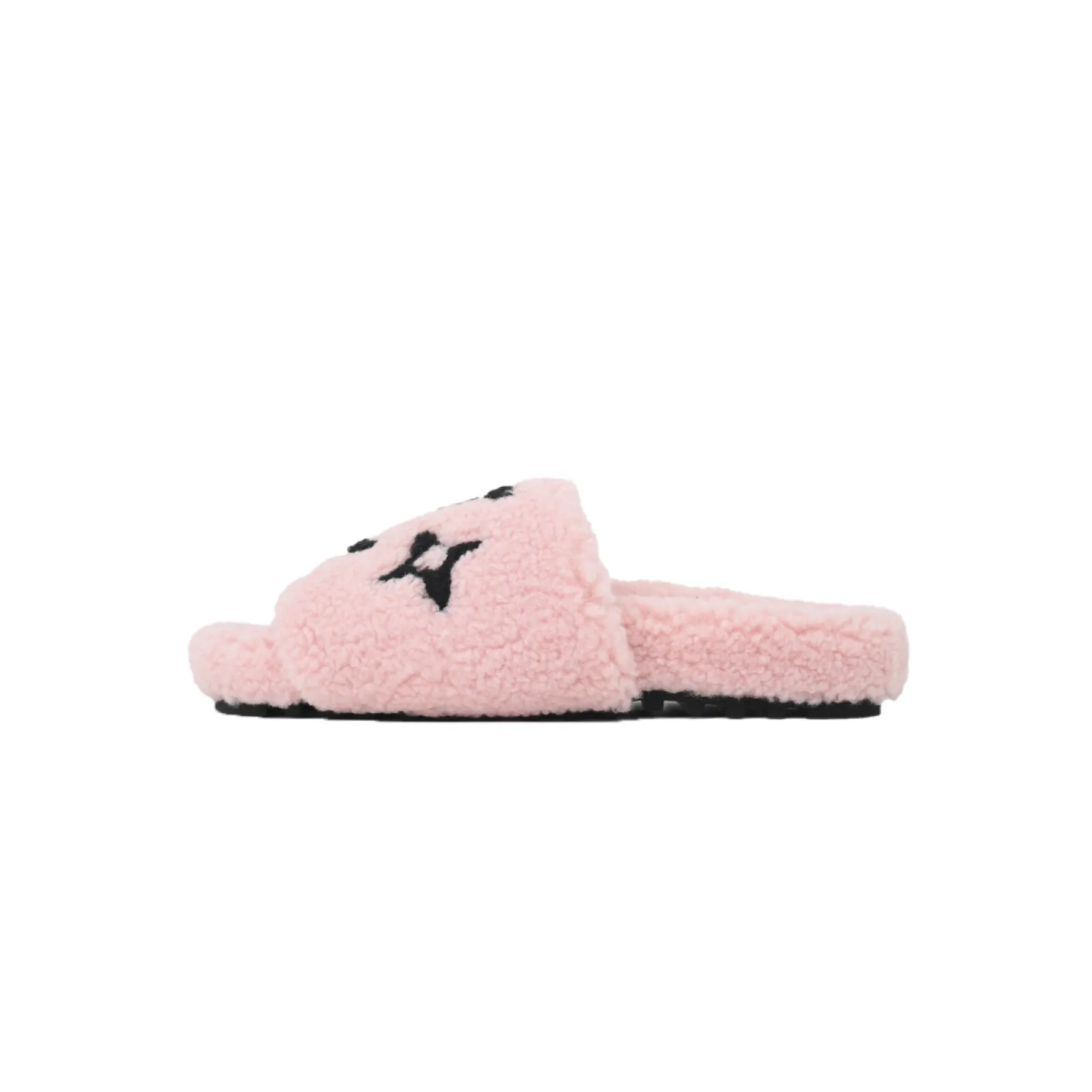 Louis Vuitton Bom Dia Shearling Flate Slippers Pink