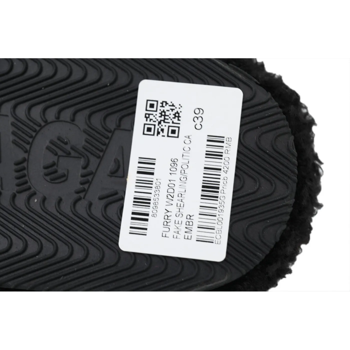 Balenciaga Cities Paris Furry Slide Black