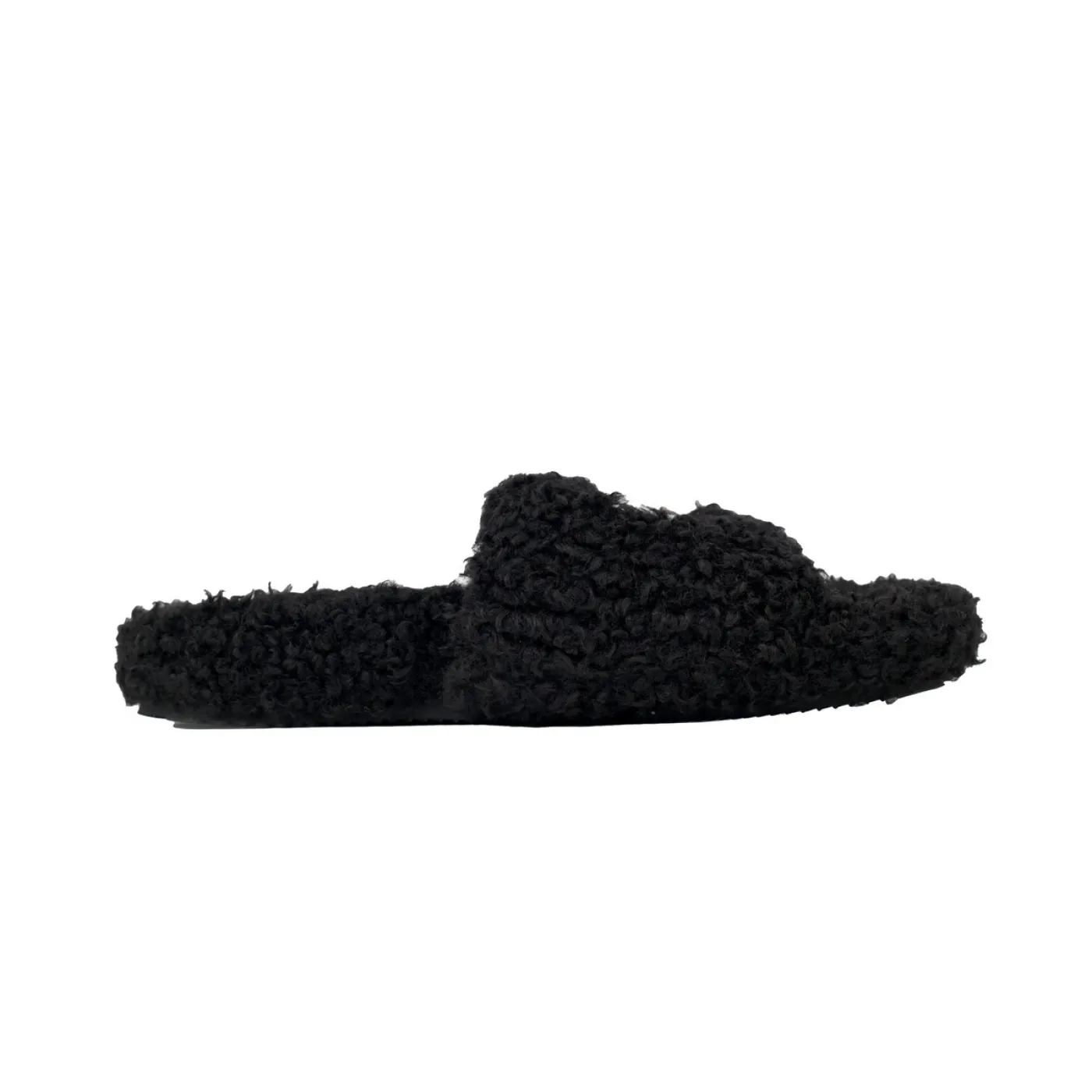 Balenciaga Cities Paris Furry Slide Black