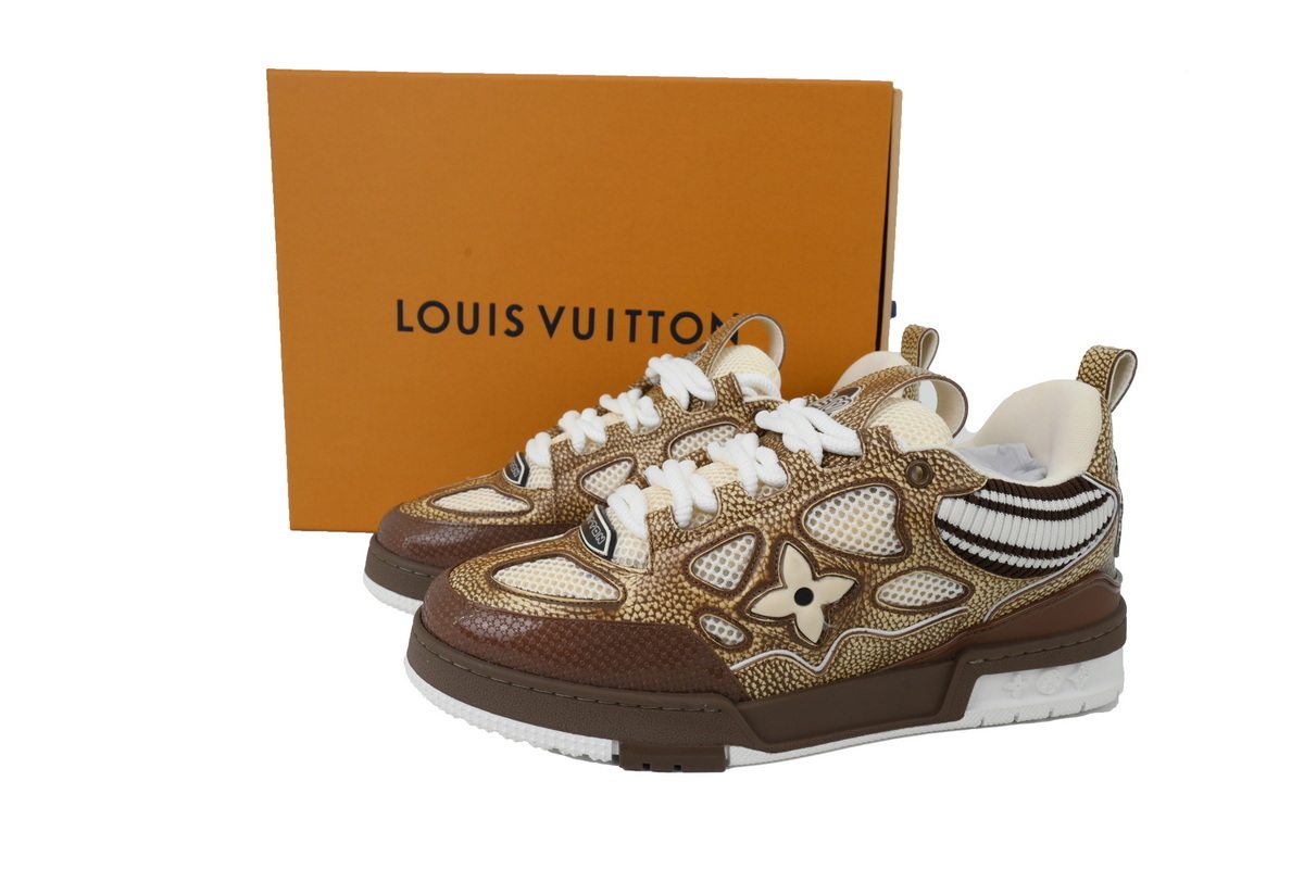 Louis Vuitton LV Skate Sneaker Knitted Collar Khaki 1AHSWN