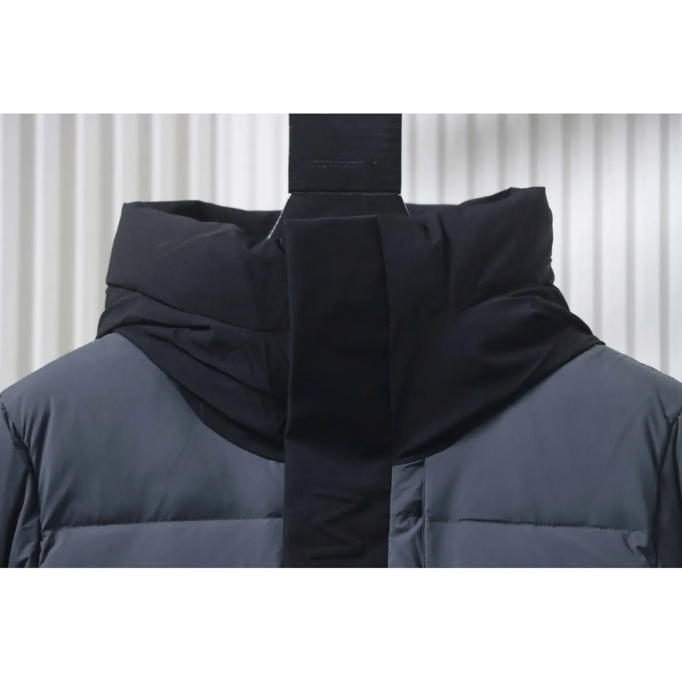 Moncler Black-Gray Madeira Hooded Short Down Jacket