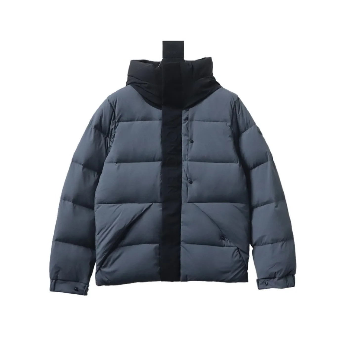 Moncler Black-Gray Madeira Hooded Short Down Jacket