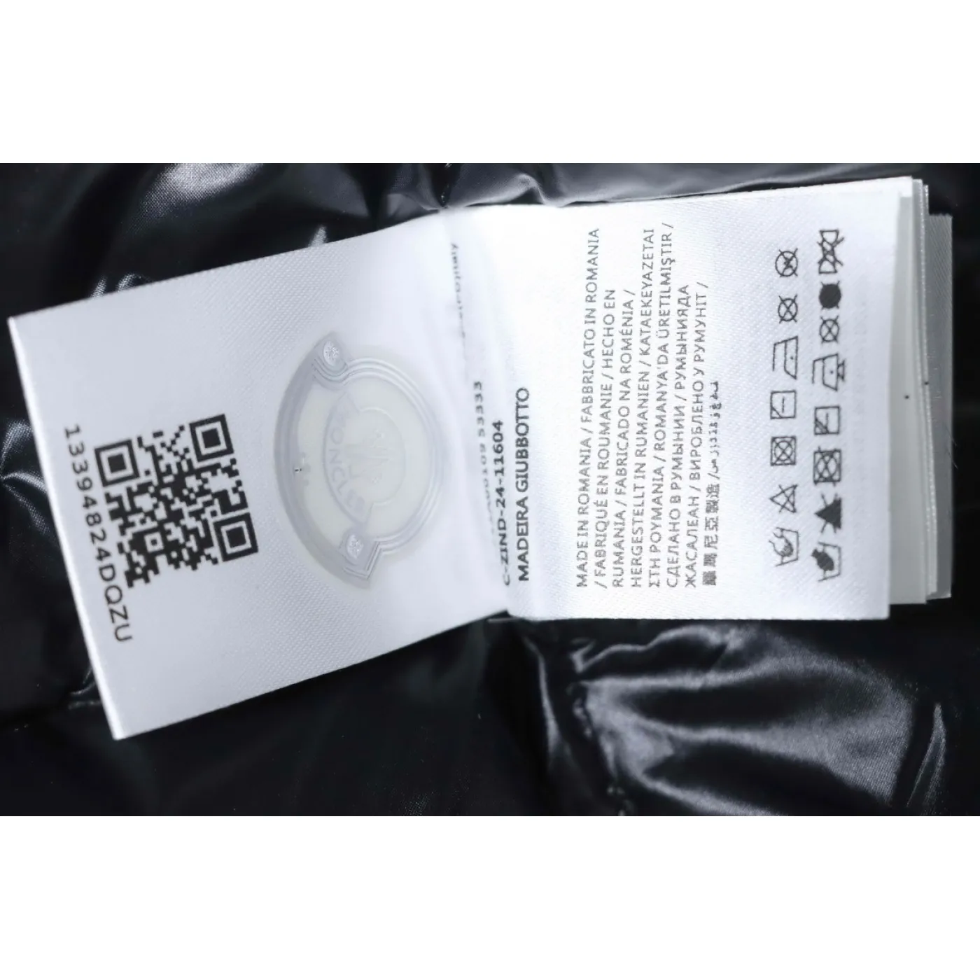 Moncler Black-Gray Madeira Hooded Short Down Jacket