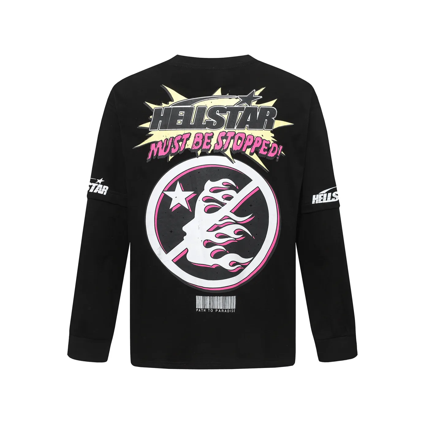 Hellstar Breaking News Long-Sleeve T-Shirt Black White