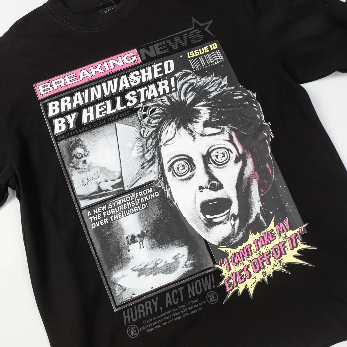 Hellstar Breaking News Long-Sleeve T-Shirt Black White
