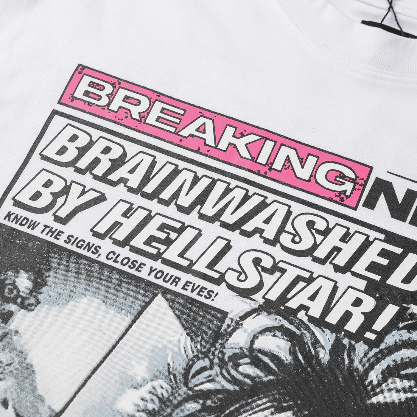 Hellstar Breaking News Long-Sleeve T-Shirt Black White