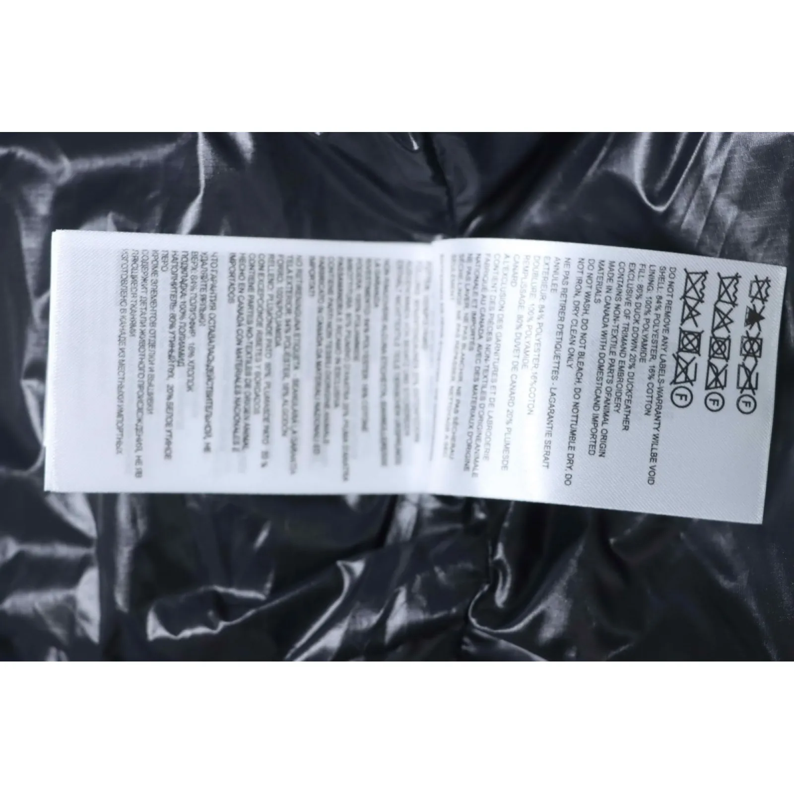 Canada goose Short Large Plaid Puff Down Jacket Black